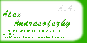 alex andrasofszky business card